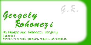 gergely rohonczi business card